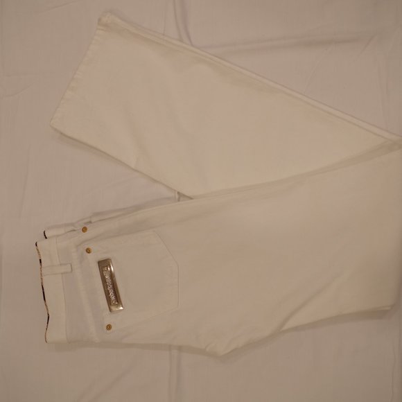 Roberto Cavalli White Mini Flare Stretch Cotton Twill Pant- Sz. XS - Picture 9 of 12